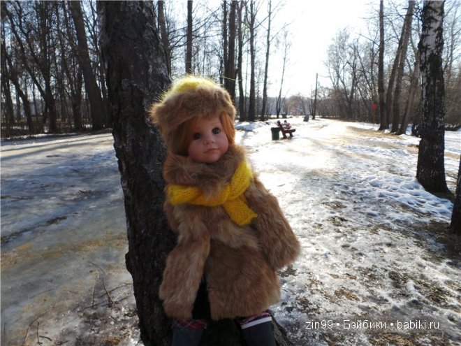 Зимняя прогулка у пруда с Ханной куклой Готц или новая шубка (фото 6)