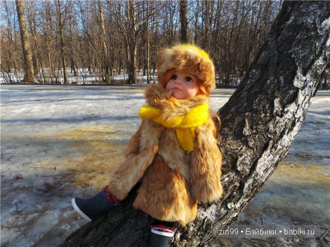 Зимняя прогулка у пруда с Ханной куклой Готц или новая шубка