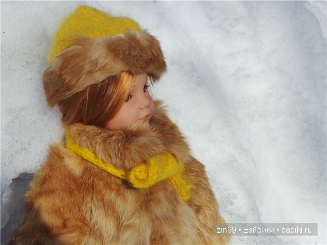 Зимняя прогулка у пруда с Ханной куклой Готц или новая шубка (фото 7)