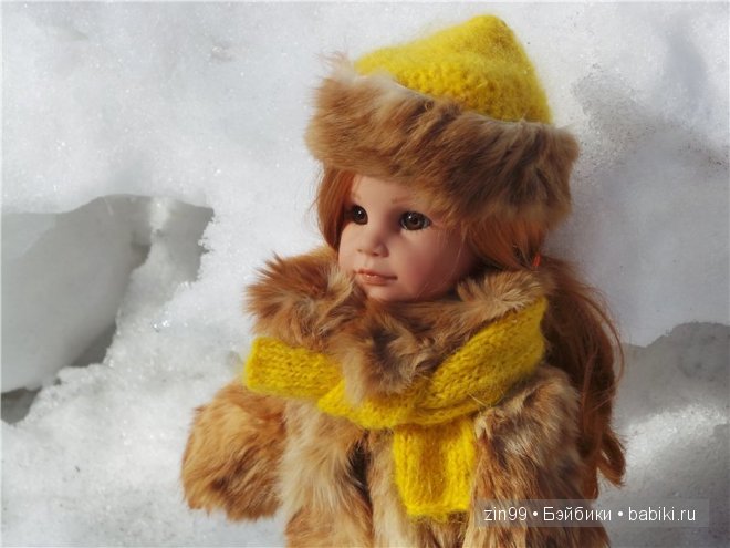 Зимняя прогулка у пруда с Ханной куклой Готц или новая шубка (фото 8)