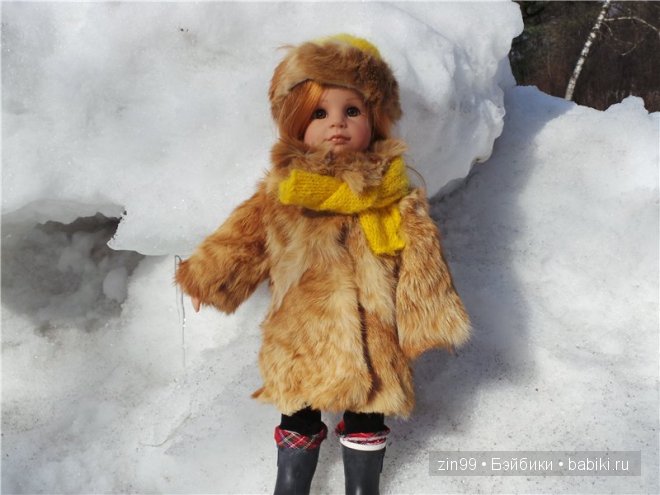 Зимняя прогулка у пруда с Ханной куклой Готц или новая шубка (фото 9)