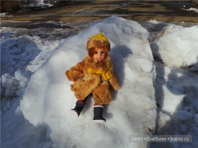 Зимняя прогулка у пруда с Ханной куклой Готц или новая шубка (фото 10)