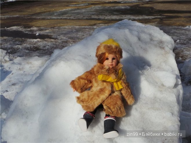 Зимняя прогулка у пруда с Ханной куклой Готц или новая шубка
