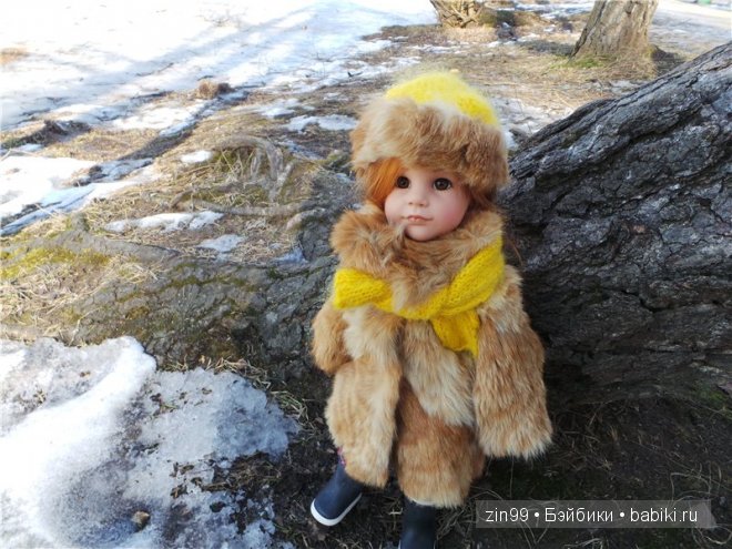 Зимняя прогулка у пруда с Ханной куклой Готц или новая шубка