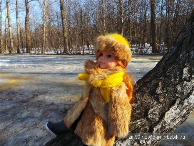 Зимняя прогулка у пруда с Ханной куклой Готц или новая шубка