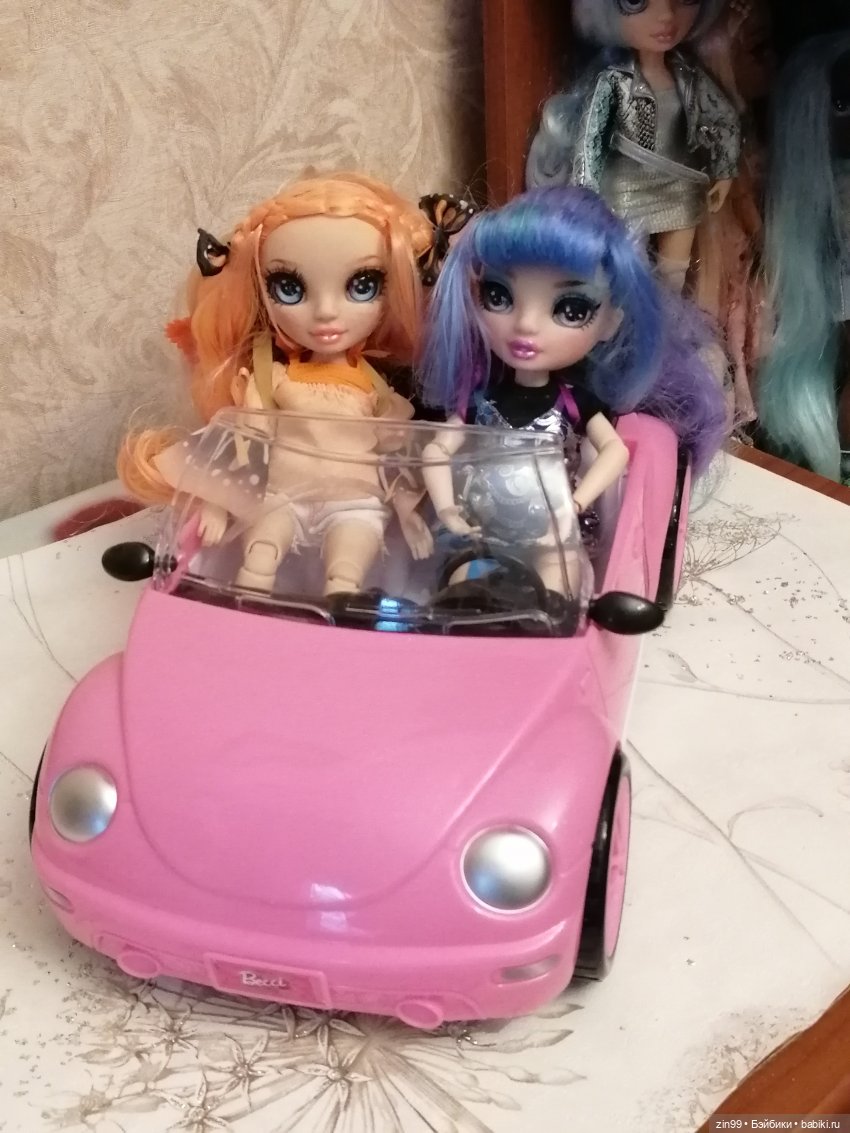 Розовая машинка для кукол (фото 4)