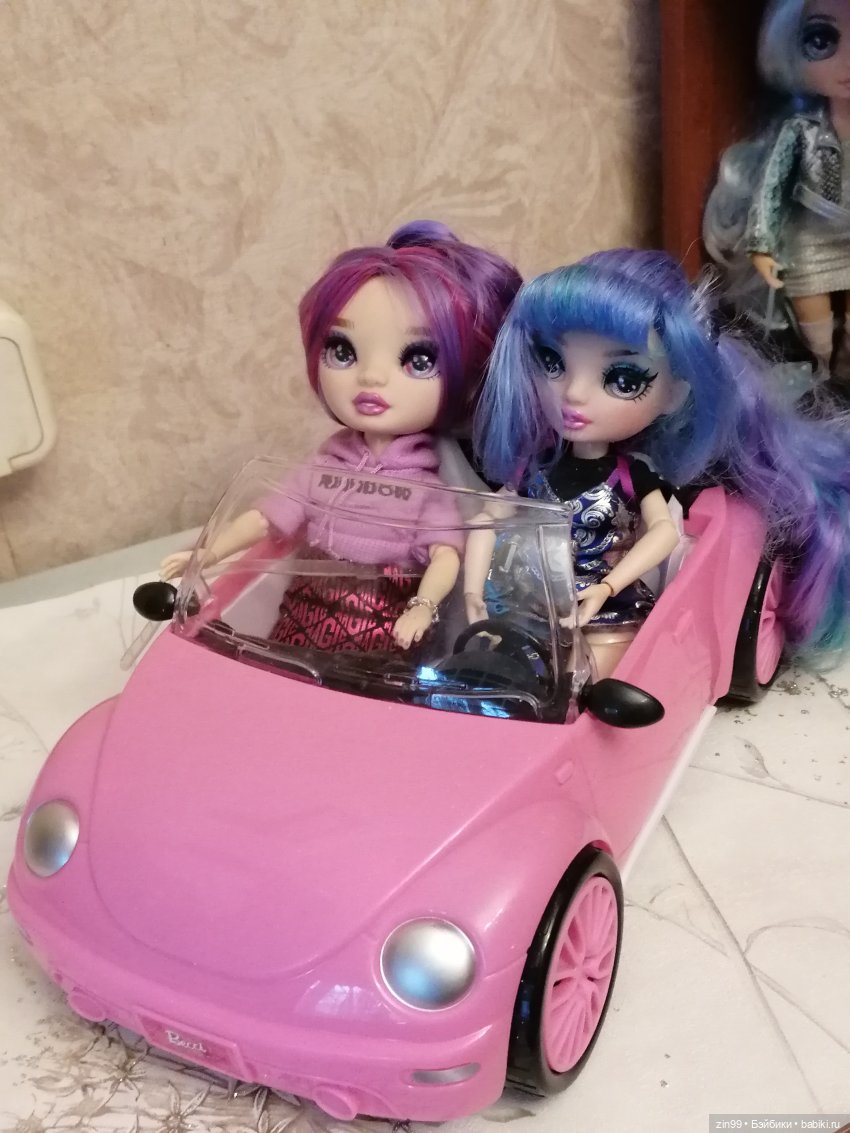 Розовая машинка для кукол (фото 7)