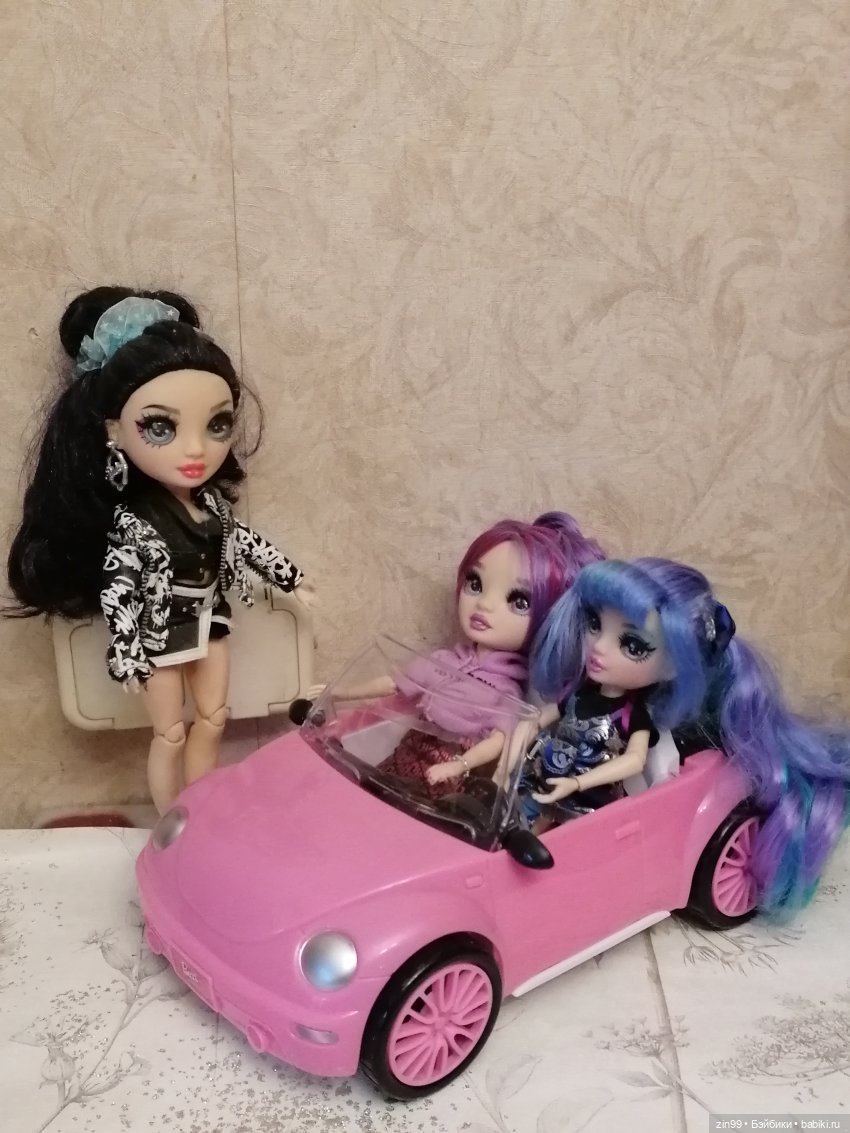 Розовая машинка для кукол (фото 8)