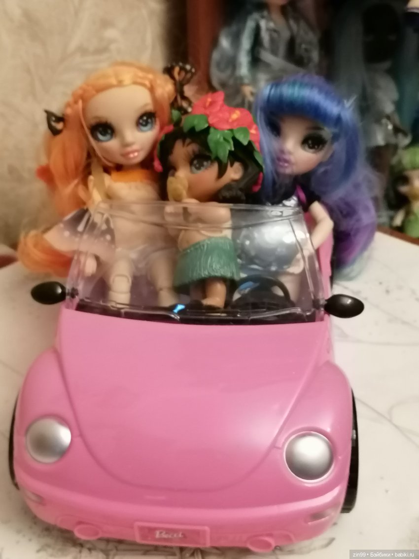 Розовая машинка для кукол (фото 6)