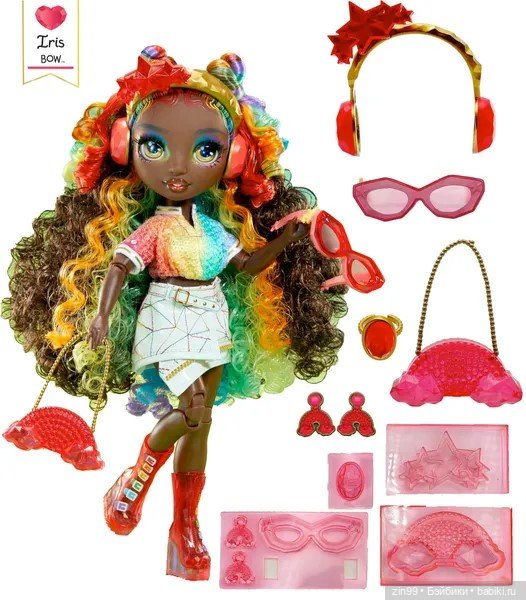 Кукла Rainbow High Creative Crystals Ирис-Iris Bow | Бэйбики Кукла Rainbow High Creative Crystals Ирис-Iris Bow (фото 2)