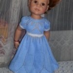Голубое, весеннее платье для куклы Готц