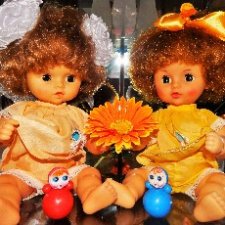 2 куклы СССР одним лотом. Милые,  винтажные  близняшки.