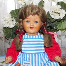 Красивая,немецкая,антикварная кукла 30-х,40-х годов Бруно Шмидт? Руки на пружине.
