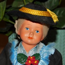 Красивая,антикварная,целлулоидная кукла немецкой компании AJ .Новая.