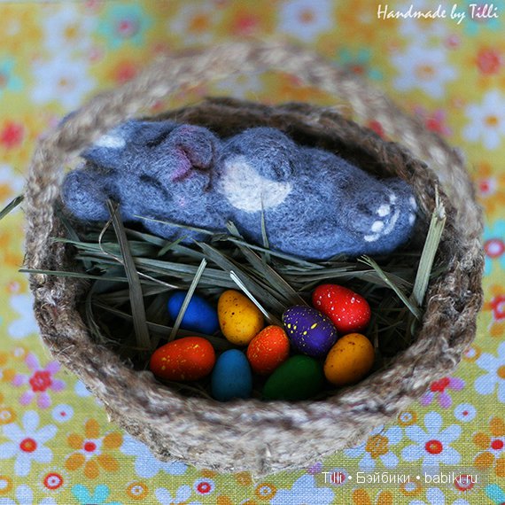 Пасхальный крольчонок валянием из шерсти и другие мои игрушки (фото 3)