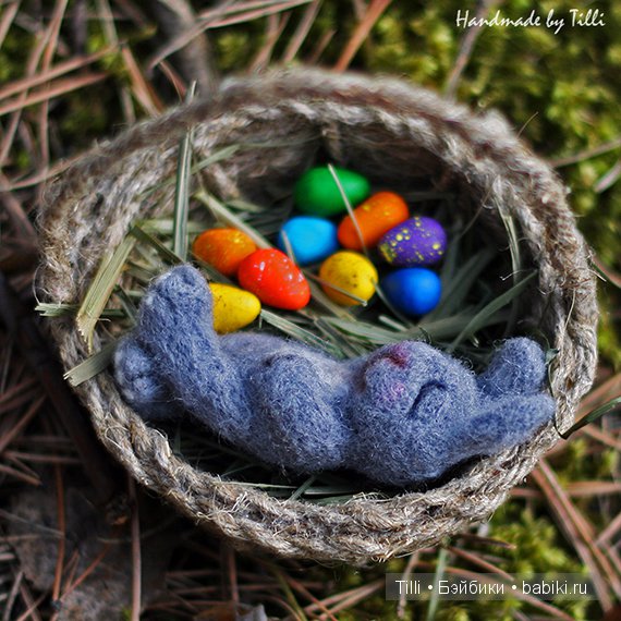 Пасхальный крольчонок валянием из шерсти и другие мои игрушки (фото 6)