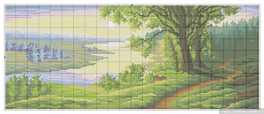 Пейзажи для вышивальщиц — Схемы вышивки крестом: фото узоров