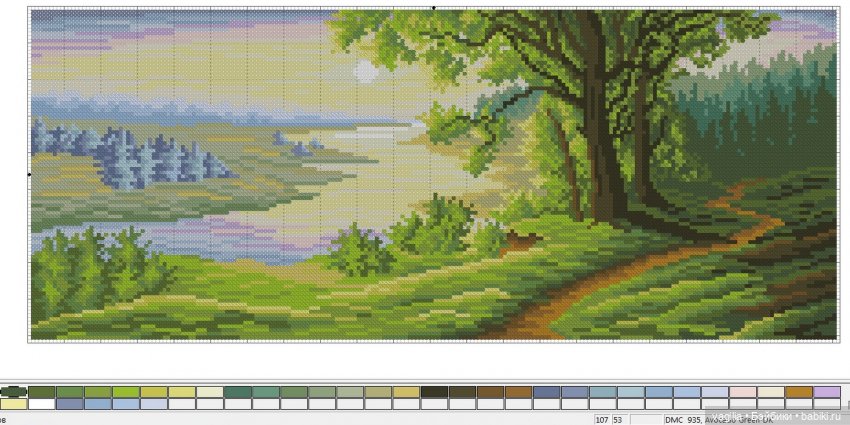Пейзажи для вышивальщиц — Схемы вышивки крестом: фото узоров