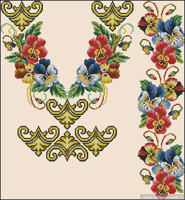 Вышиванки — Схемы вышивки крестом: фото узоров