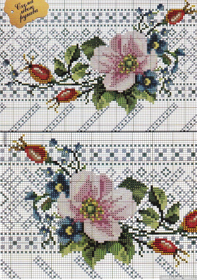 Вышиванки — Схемы вышивки крестом: фото узоров