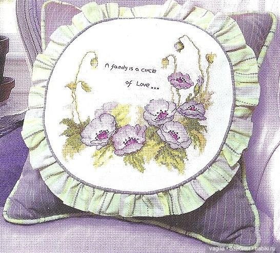 Вышивка для подушек — Схемы вышивки крестом: фото узоров