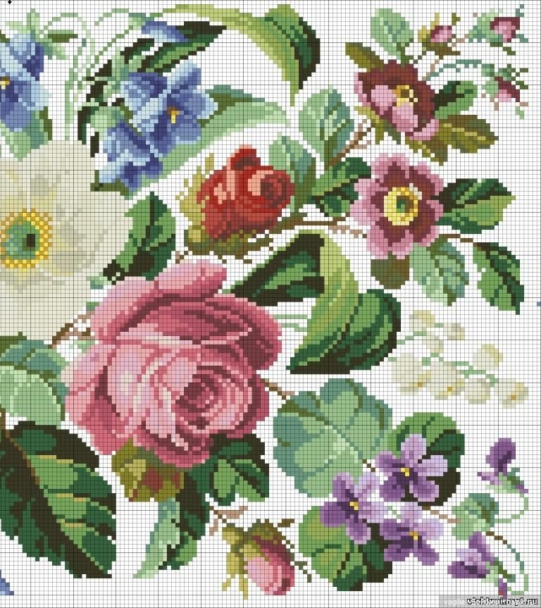 Вышивка для подушек — Схемы вышивки крестом: фото узоров