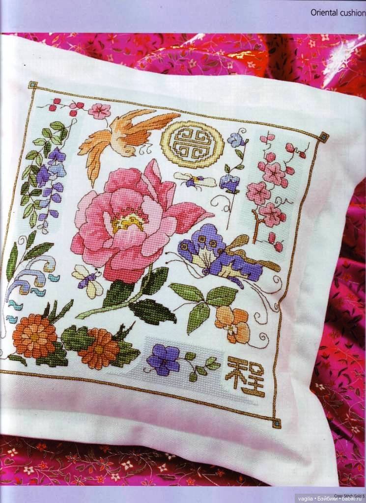 Вышивка для подушек — Схемы вышивки крестом: фото узоров