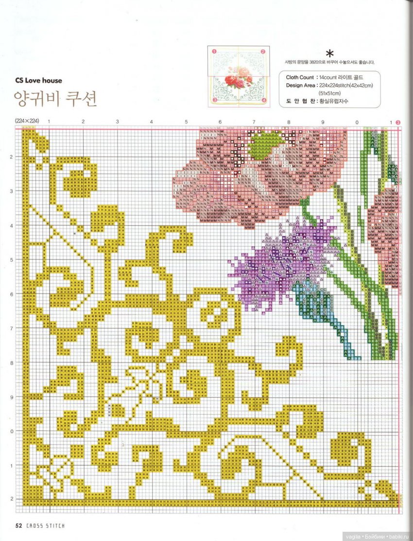 Вышивка для подушек — Схемы вышивки крестом: фото узоров