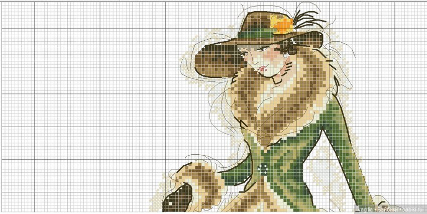 Дамы, девушки крестиком — Схемы вышивки крестом: фото узоров (фото 2)