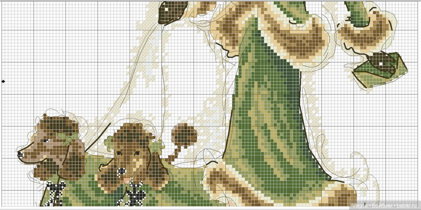 Дамы, девушки крестиком — Схемы вышивки крестом: фото узоров (фото 3)