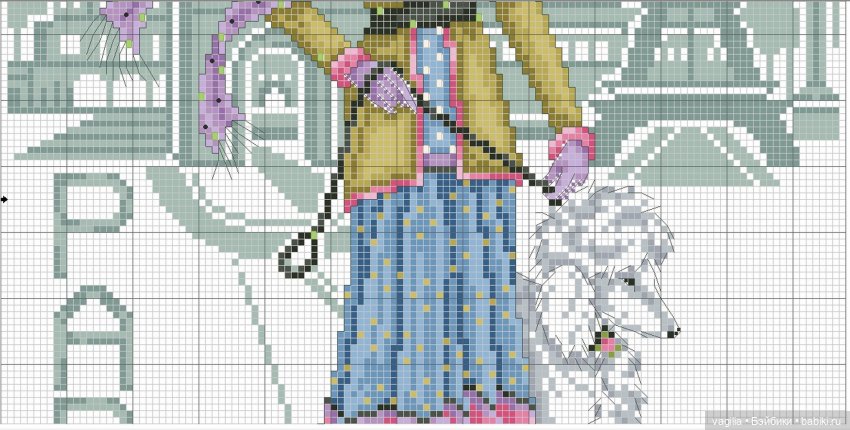 Дамы, девушки крестиком — Схемы вышивки крестом: фото узоров