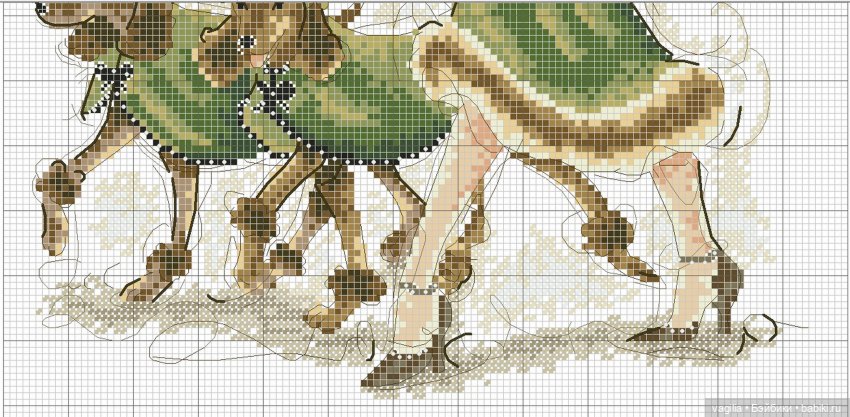 Дамы, девушки крестиком — Схемы вышивки крестом: фото узоров (фото 4)