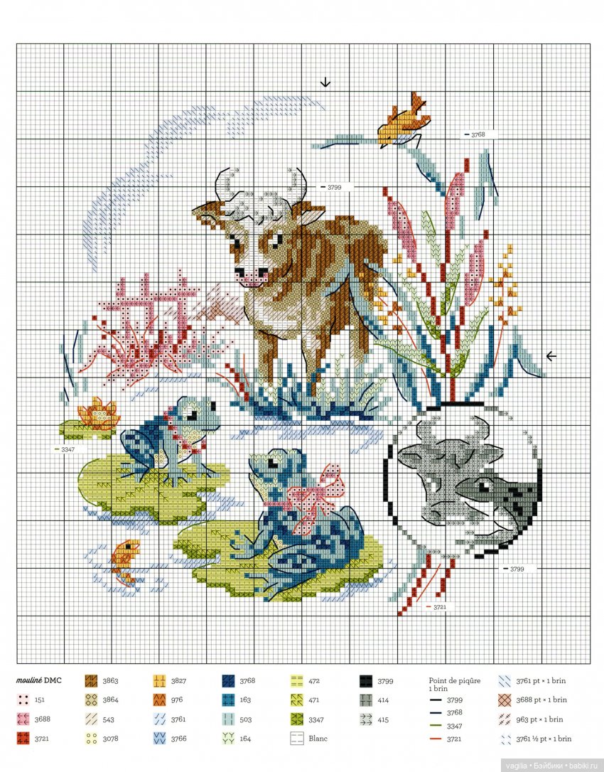 Французская вышивка 2 — Схемы вышивки крестом: фото узоров (фото 3)