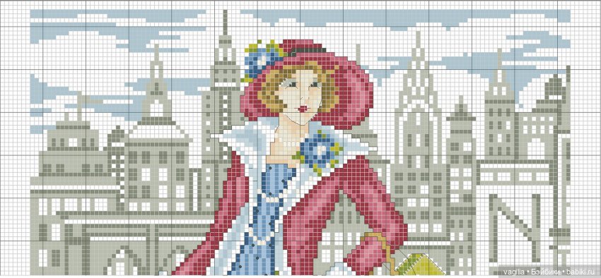 Дамы, девушки крестиком — Схемы вышивки крестом: фото узоров