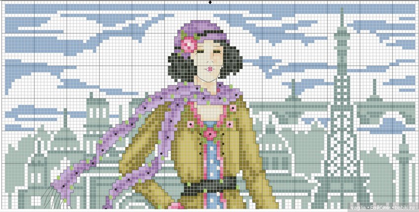 Дамы, девушки крестиком — Схемы вышивки крестом: фото узоров