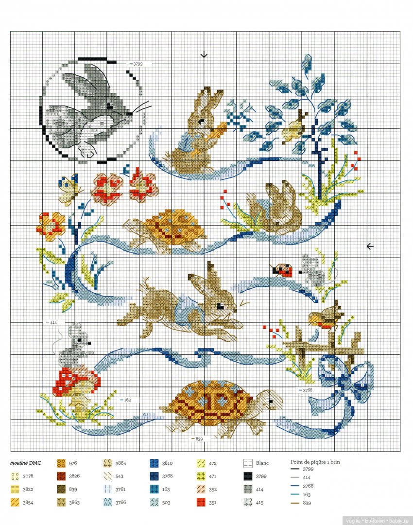 Французская вышивка — Схемы вышивки крестом: фото узоров (фото 9)