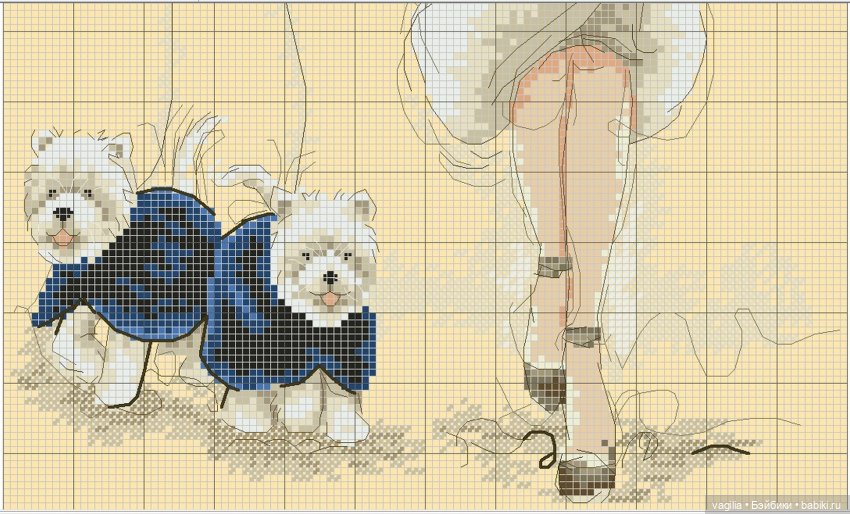 Дамы, девушки крестиком — Схемы вышивки крестом: фото узоров