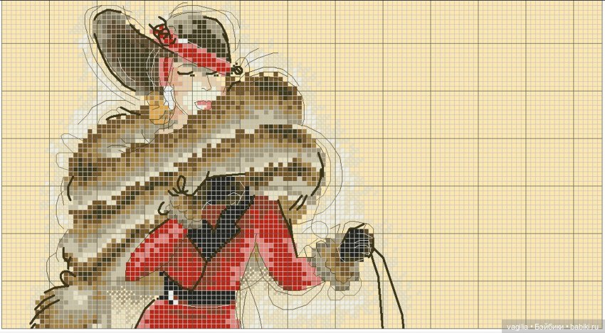 Дамы, девушки крестиком — Схемы вышивки крестом: фото узоров