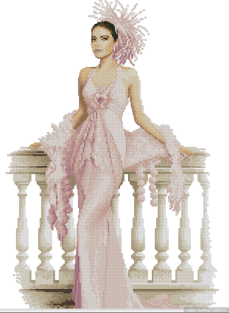 И ещё девушки и дамы — Схемы вышивки крестом: фото узоров