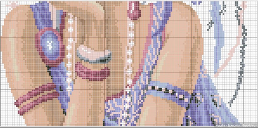 И ещё девушки и дамы — Схемы вышивки крестом: фото узоров (фото 9)