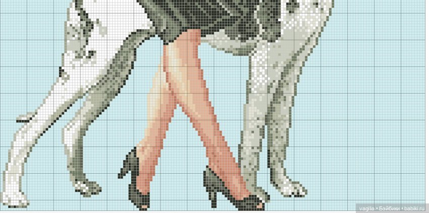 И ещё девушки и дамы — Схемы вышивки крестом: фото узоров