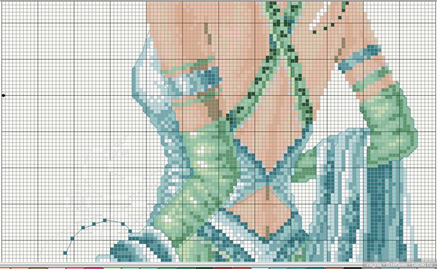 И ещё девушки и дамы — Схемы вышивки крестом: фото узоров