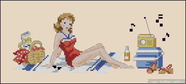 И ещё девушки и дамы — Схемы вышивки крестом: фото узоров