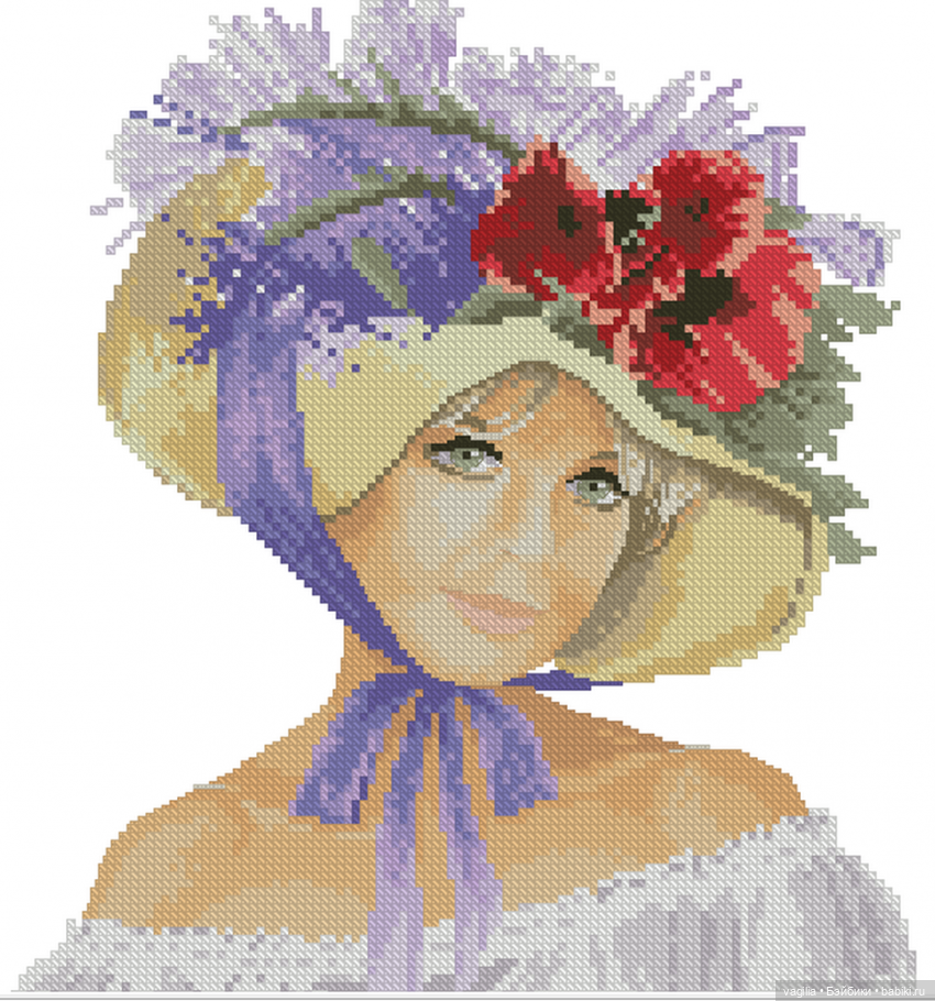 И ещё девушки и дамы — Схемы вышивки крестом: фото узоров