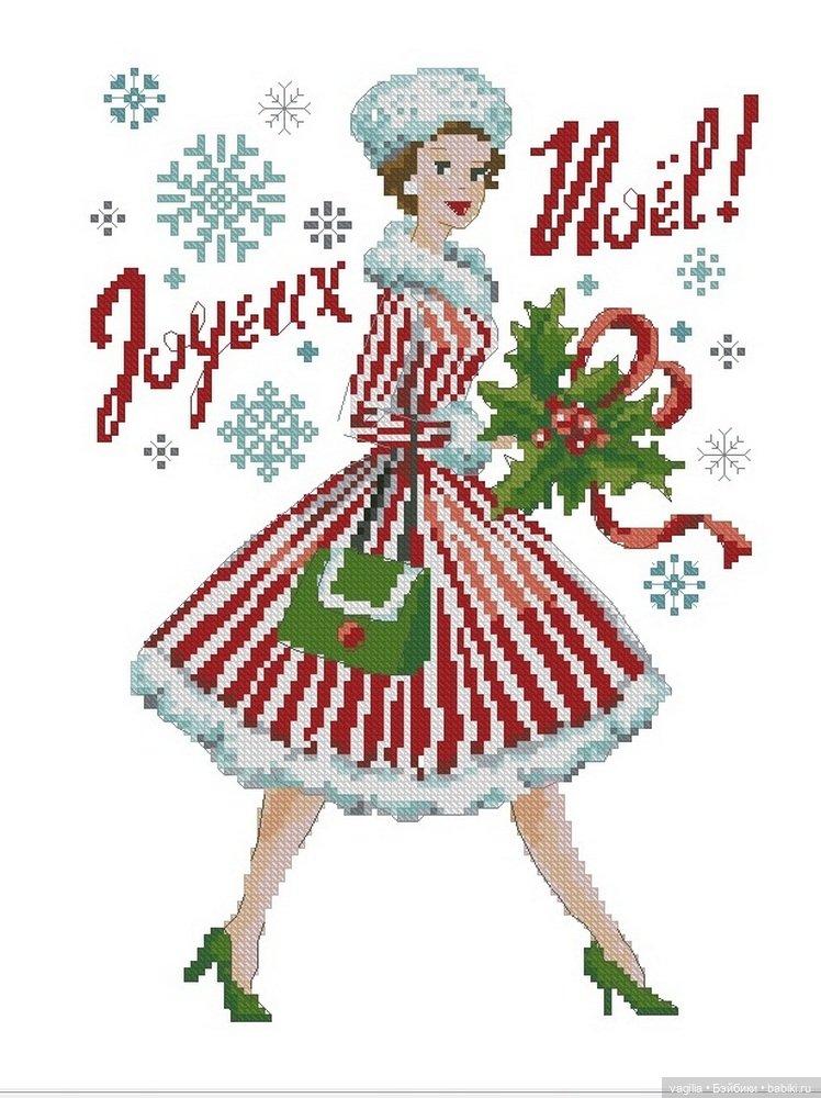 И ещё девушки и дамы — Схемы вышивки крестом: фото узоров