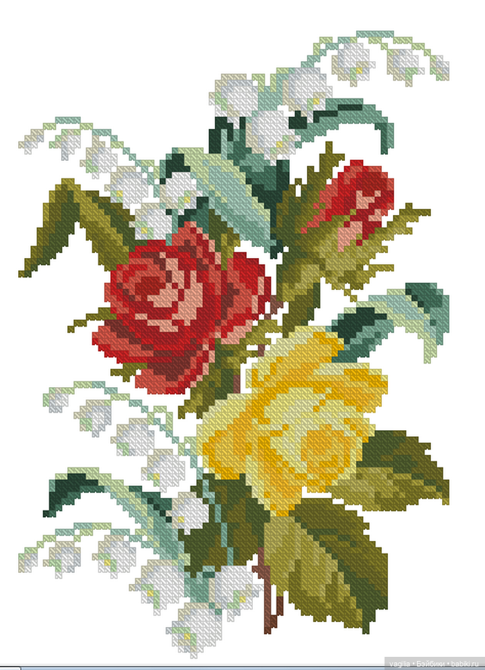 Цветы во всей красе — Схемы вышивки крестом: фото узоров (фото 3)