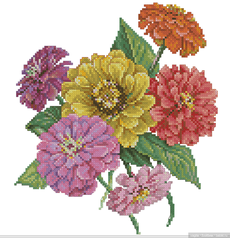 Цветы во всей красе — Схемы вышивки крестом: фото узоров