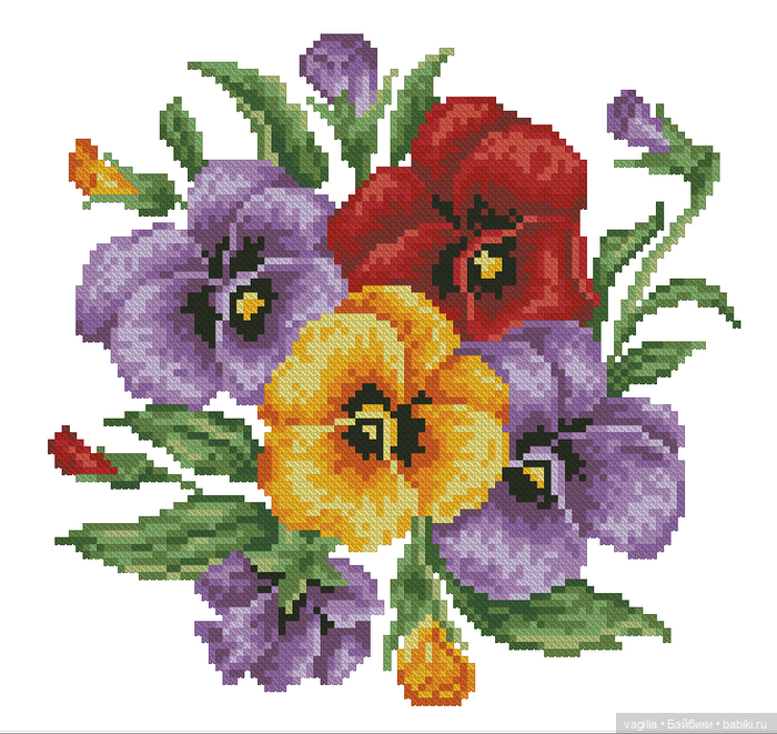 Цветы во всей красе — Схемы вышивки крестом: фото узоров