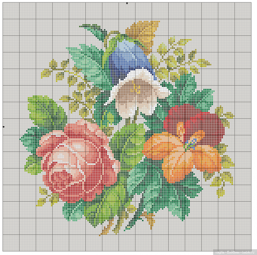 Сегодня много роз — Вышивка крестиком