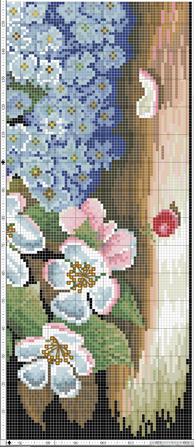 И снова цветы — Схемы вышивки крестом: фото узоров (фото 3)